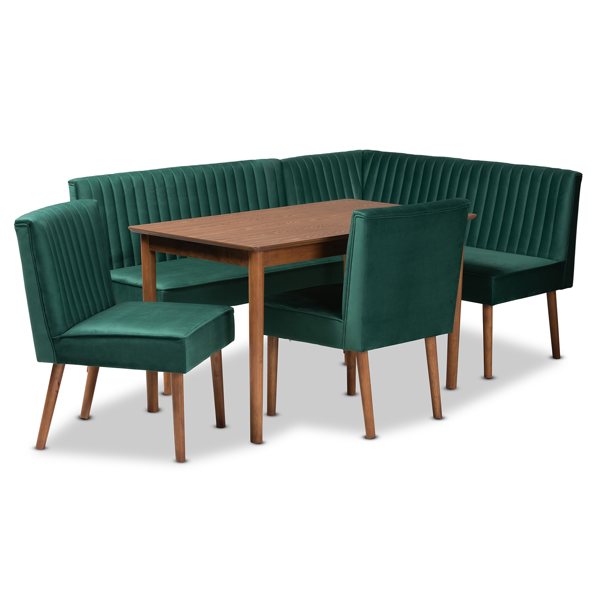 Baxton Studio Alvis Mid Century Modern Emerald Green Velvet